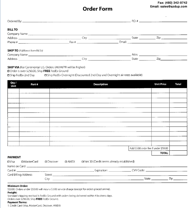 Order Form
